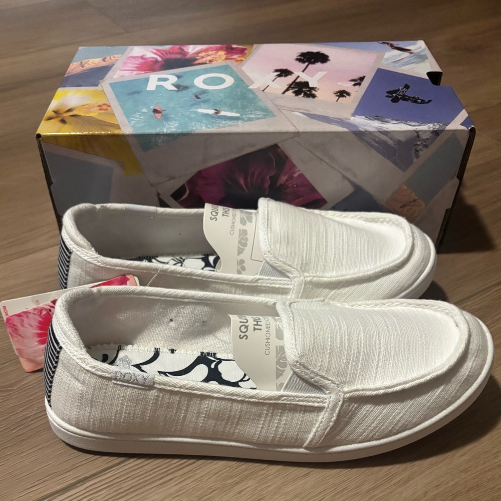 Roxy White Slip-On Shoes